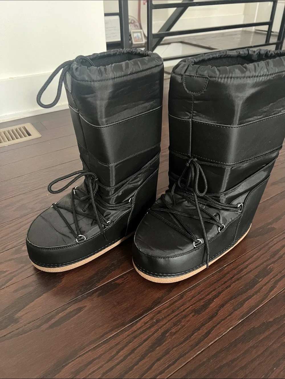 Women's Black Insulated Winter Snow Boots - Lace-Up Waterproof Style